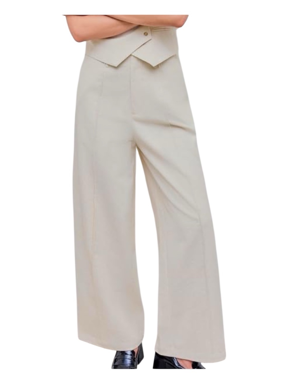 Cider Effortless Elegance High-Waisted Wide-Leg Linen Blend Pants sue Medium NWT